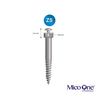 Microtornillos MicoOne® ZS, cabeza de seta, agujero redondo, media rosca