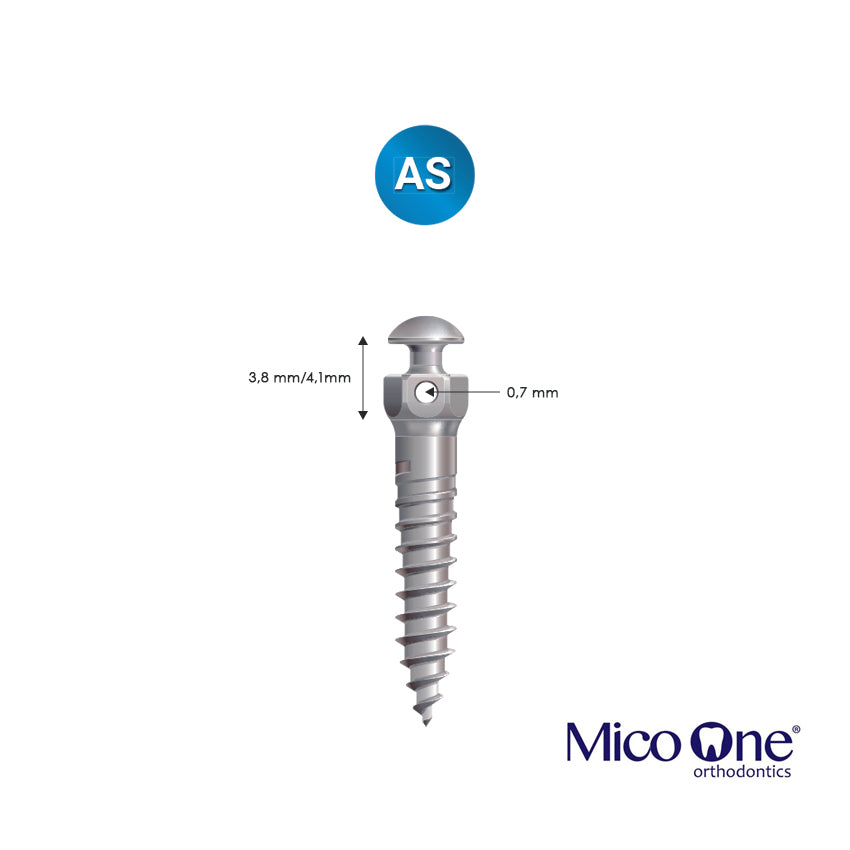 Microtornillos MicoOne® AS, hexágono, cabeza de seta, agujero redondo