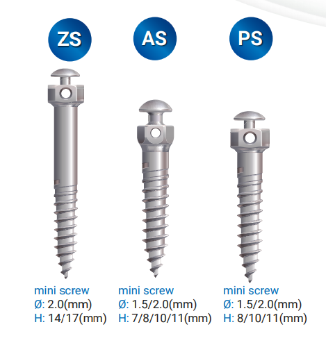 Mikroimplanty MicoOne® ZS, główka grzybka, okrągły otwór, półgwint